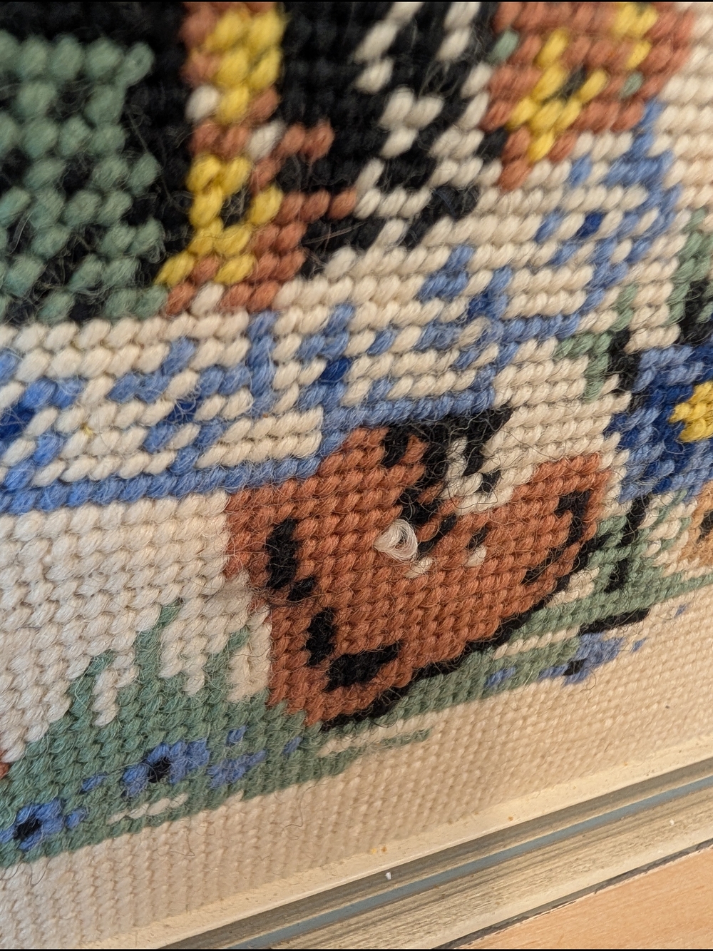 Vintage Framed Cross‑Stitch — Holly Hobbie Inspired Girl & Dog - Picture 6 of 15